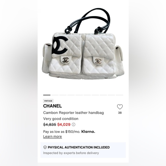 🥳New Years Sales Pricing!!CHANEL LIGNE REPORTER CAMBON WHITE QUILTED HANDBAG. - Picture 12 of 12